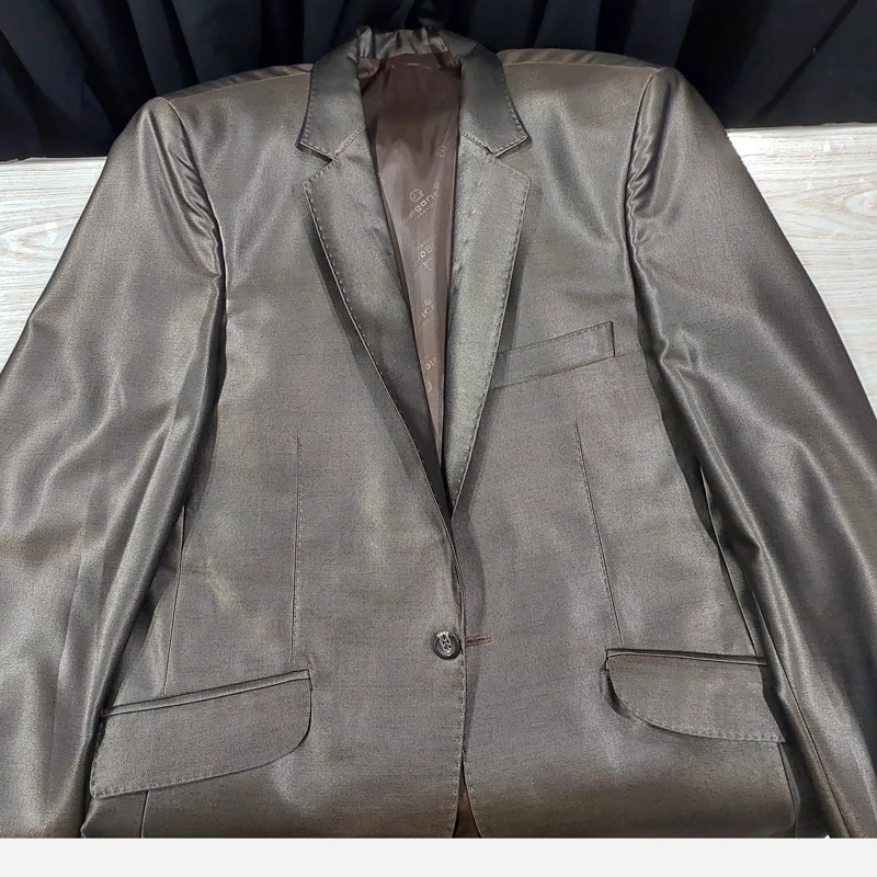 کت تک نیمه تا کامل براق قهوه ای